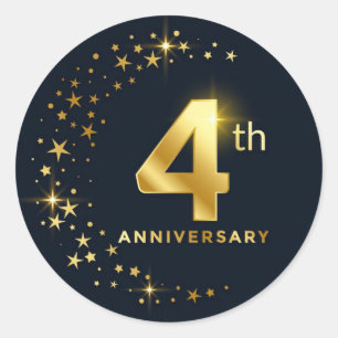 Sticker Rond Sceau d'enveloppe du 4e anniversaire