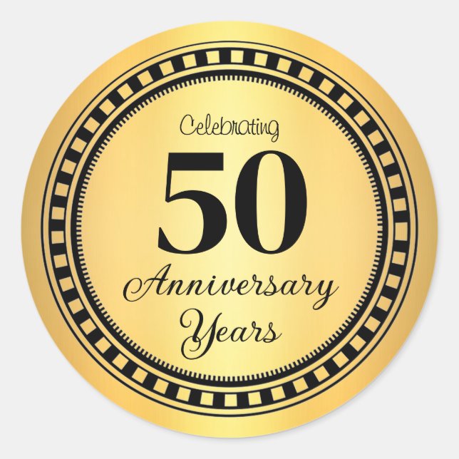 Sticker Rond Sceau d'enveloppe du 50e anniversaire (Devant)