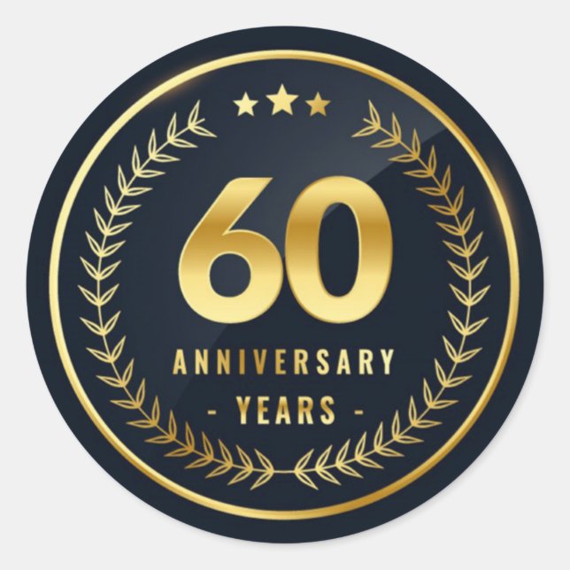 Sticker Rond Sceau d'enveloppe du 60e anniversaire (Devant)