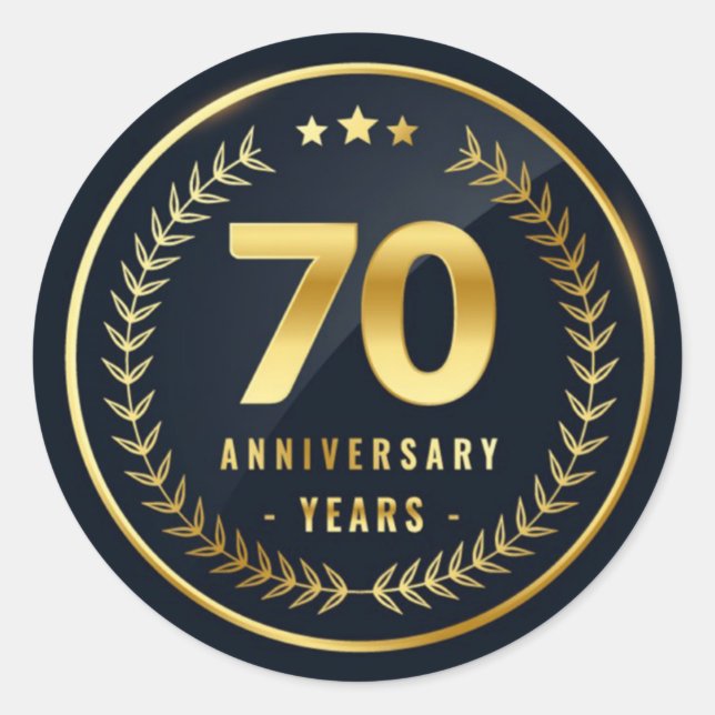 Sticker Rond Sceau d'enveloppe du 70e anniversaire (Devant)