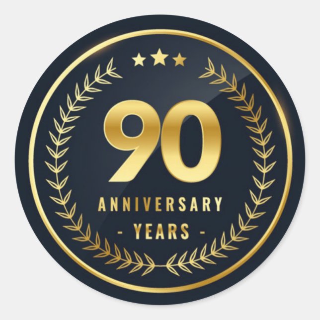 Sticker Rond Sceau d'enveloppe du 90e anniversaire (Devant)