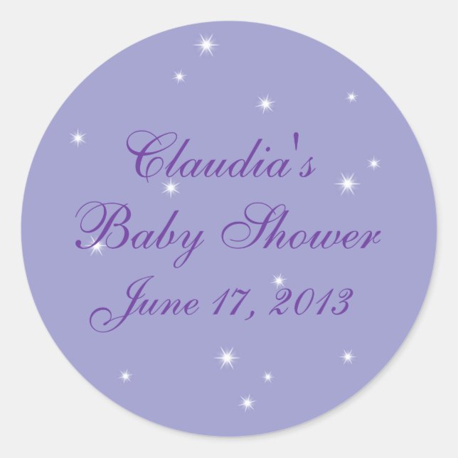 Sticker Rond Sceau d'enveloppe du Baby shower Star Lights (Devant)