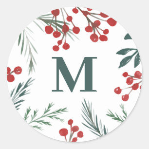 Sticker Rond Sceau d'enveloppe élégant pour les plantes d'hiver