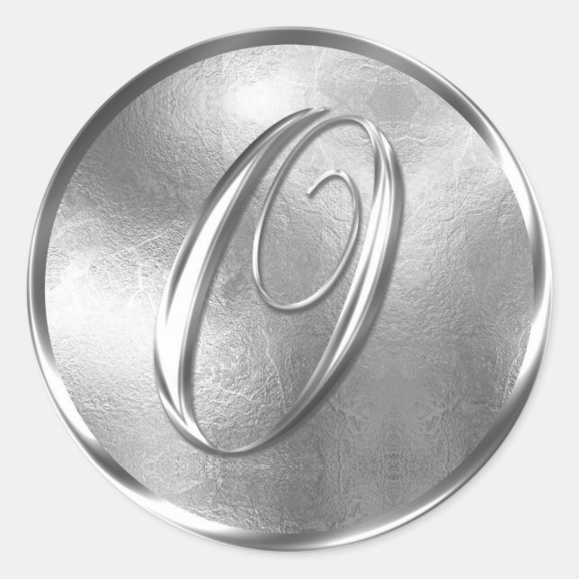 Sticker Rond Sceau d'enveloppe en argent non MÉTALLIQUE (Devant)