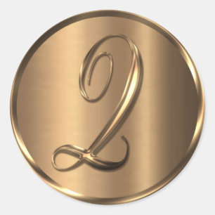 Sticker Rond Sceau d'enveloppe en bronze monogramme Q NONMETALL