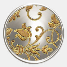 Sceau d'enveloppe en or et en argent Damas