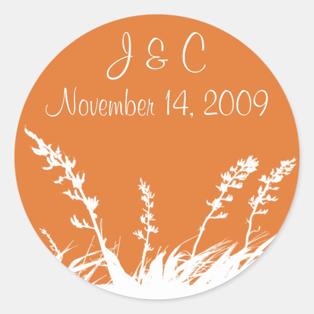 Sticker Rond Sceau d'enveloppe en silhouette de jardin personna (Devant)