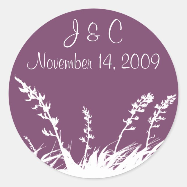 Sticker Rond Sceau d'enveloppe en silhouette de jardin personna (Devant)