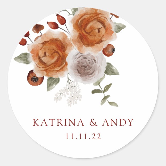 Sticker Rond Sceau d'enveloppe faire-part de mariage (Devant)