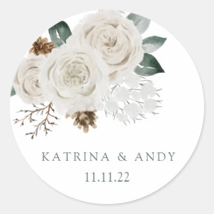 Sticker Rond Sceau d'enveloppe faire-part de mariage