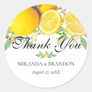 Sticker Rond Sceau d'enveloppe Favorite Merci citron modifiable