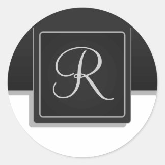 Sticker Rond Sceau d'enveloppe initiale à onglets