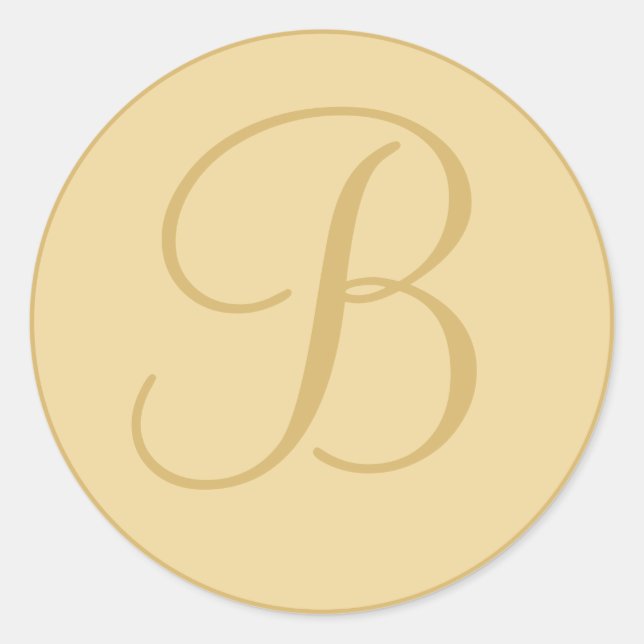 Sticker Rond Sceau d'enveloppe jaune doré (Devant)