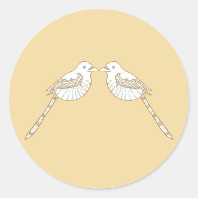 Sticker Rond Sceau d'enveloppe Mariage Brown/Tan Inséparables (Devant)