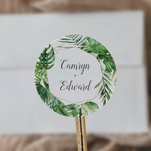 Sticker Rond Sceau d'enveloppe Mariage géométrique Sauvage Trop