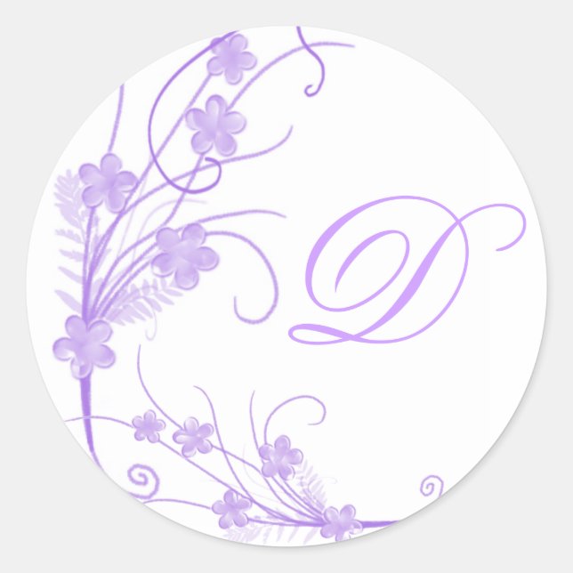 Sticker Rond Sceau d'enveloppe mariage monogramme (Devant)