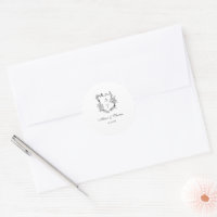Sceau d'enveloppe Mariage monogramme classique