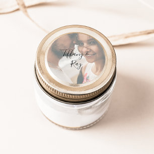 Sticker Rond Sceau d'enveloppe Mariage photo simple et élégant