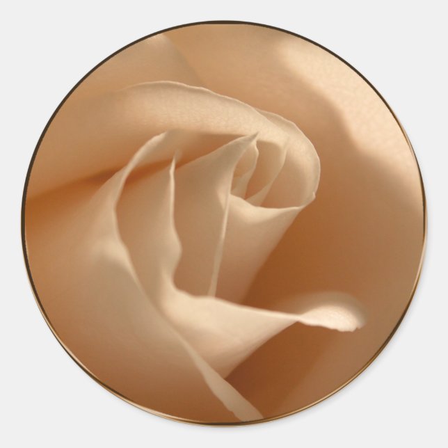 Sticker Rond Sceau d'enveloppe Mariage Rose crème (Devant)