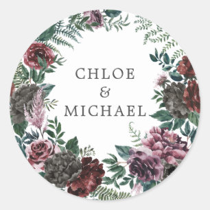 Sticker Rond Sceau d'enveloppe Mariage rouge roux de Bourgogne 