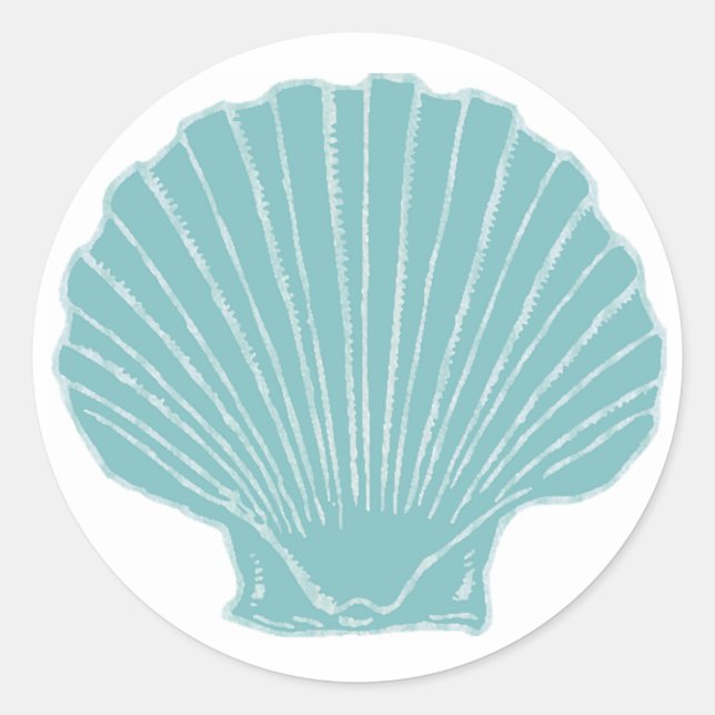 Sticker Rond Sceau d'enveloppe Mariage Sea Shell (Devant)