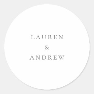 Sticker Rond Sceau d'enveloppe minimaliste gris argent