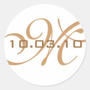 Sticker Rond Sceau d'enveloppe monographique