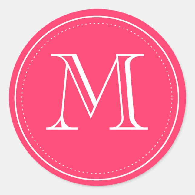 Sticker Rond Sceau d'enveloppe monographique classique par impr (Devant)