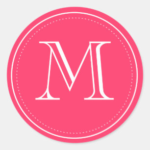 Sticker Rond Sceau d'enveloppe monographique classique par impr