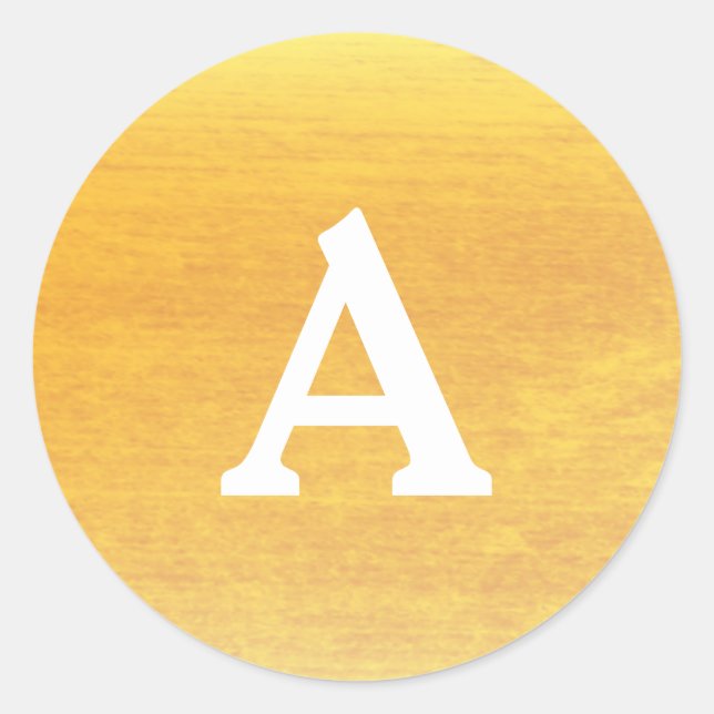 Sticker Rond Sceau d'enveloppe monographique personnalisée Gold (Devant)