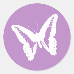 Sticker Rond Sceau d'enveloppe papillon Lilac