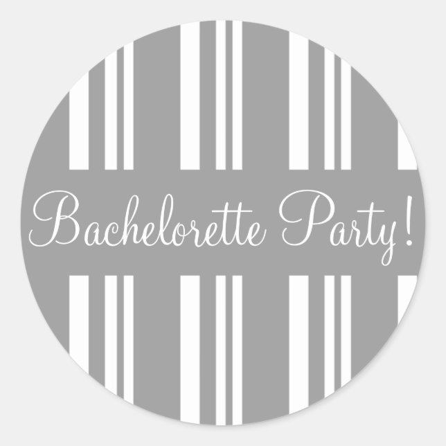 Sticker Rond Sceau d'enveloppe rayée de la Bachelorette (Devant)