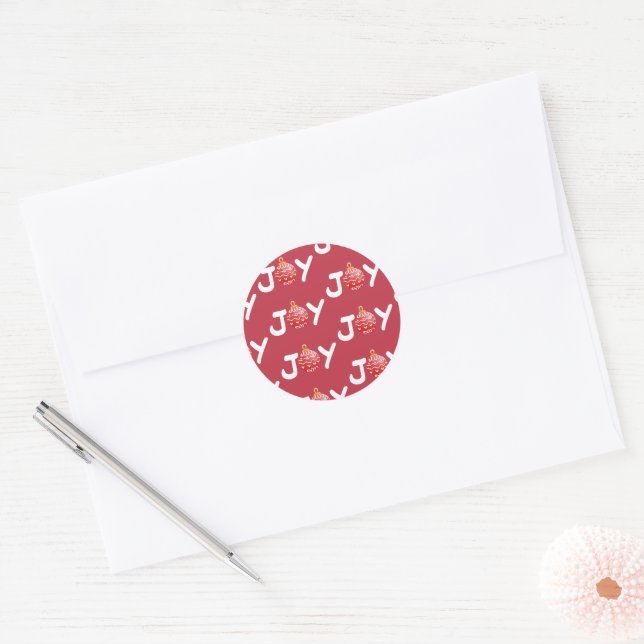 Sticker Rond Sceau d'enveloppe Red Christmas Joy (Enveloppe)