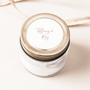 Sticker Rond Sceau d'enveloppe Rose or Mariage simple et élégan