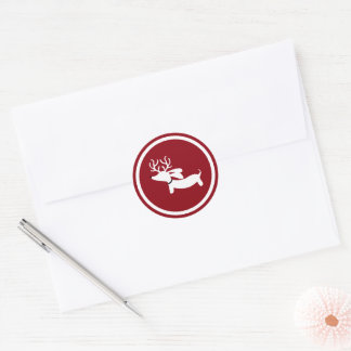 Sticker Rond Sceau d'enveloppe rouge Dachshund Wiener Dog