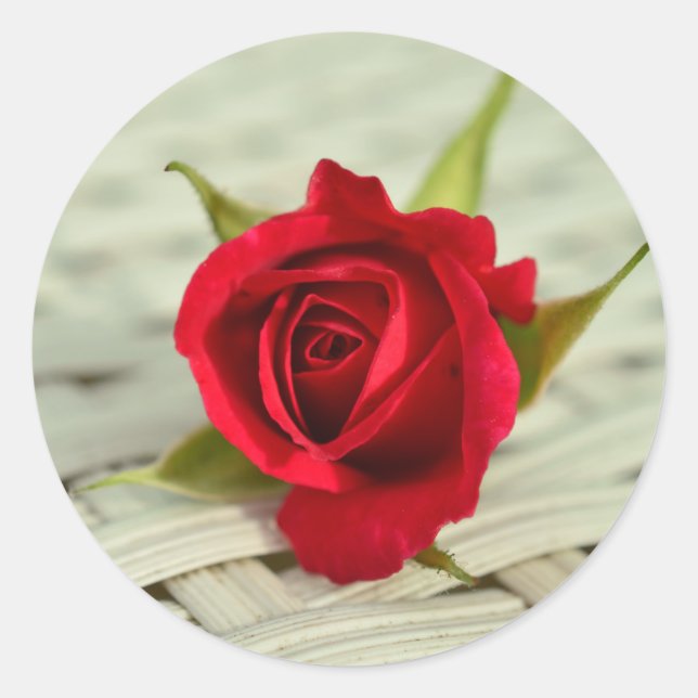 Sticker Rond Sceau d'enveloppe rouge rose (Devant)