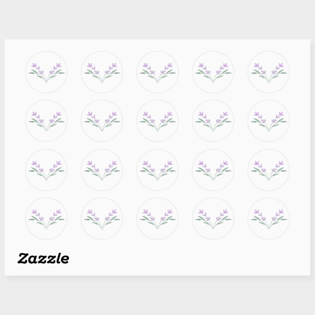 Sticker Rond Sceau d'enveloppes Lavender Sprig (Feuille)