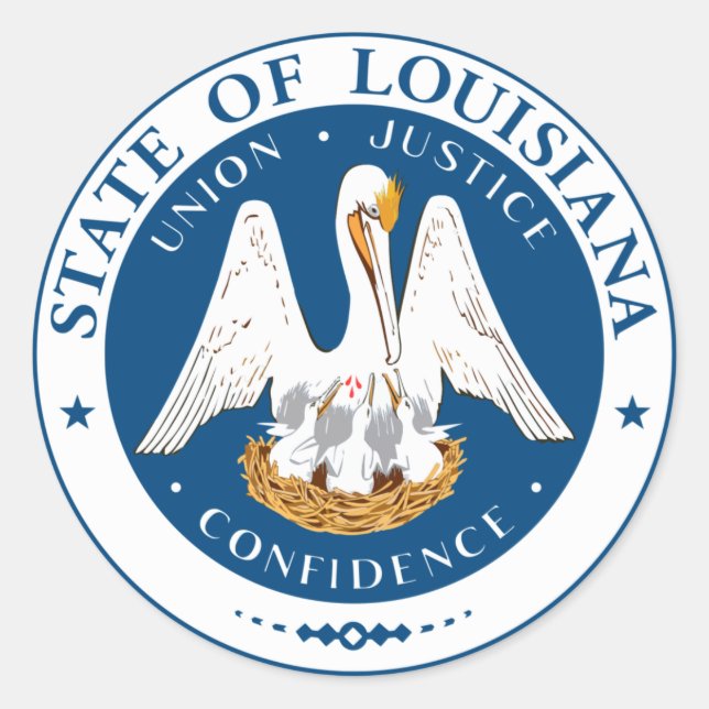Sticker Rond Sceau d'État de Louisiane (Devant)