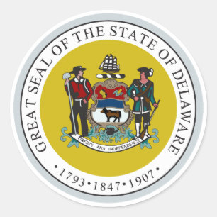 Sticker Rond Sceau d'État du Delaware