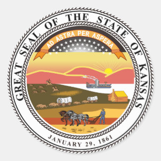 Sticker Rond Sceau d'État du Kansas