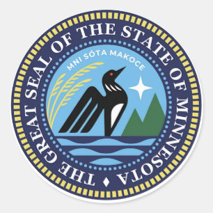 Sticker Rond Sceau d'État du Minnesota 2024