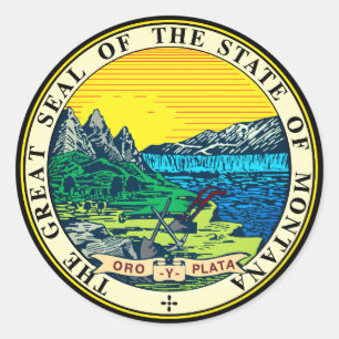 Sticker Rond Sceau d'État du Montana (États-Unis)