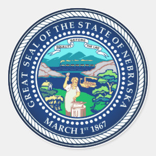 Sticker Rond Sceau d'État du Nebraska