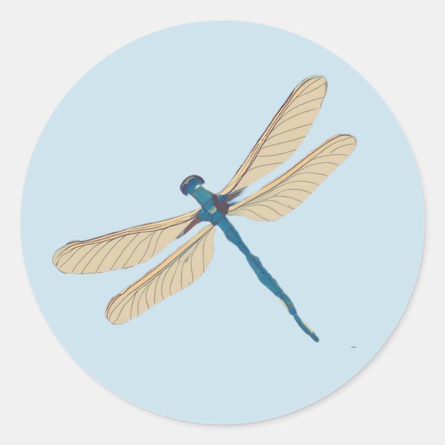 Sticker Rond Sceau d'invitation de libellules (Devant)