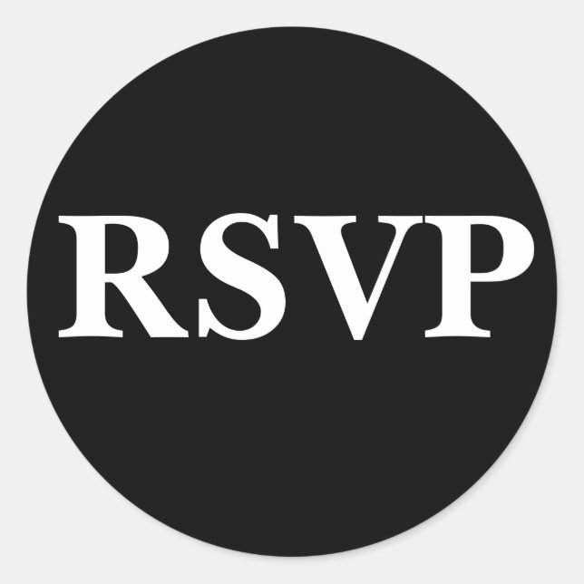 Sticker Rond Sceau d'invitation noir et blanc (Devant)