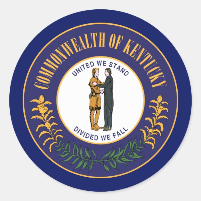Sticker Rond Sceau du Kentuckian, Kentucky (Devant)