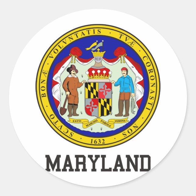 Sticker Rond Sceau du Maryland (Devant)
