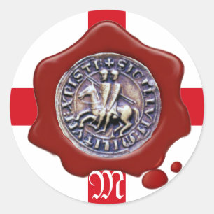 Sticker Rond SCEAU DU MODÈLE DES CHEVALIERS, Monogramme de cire