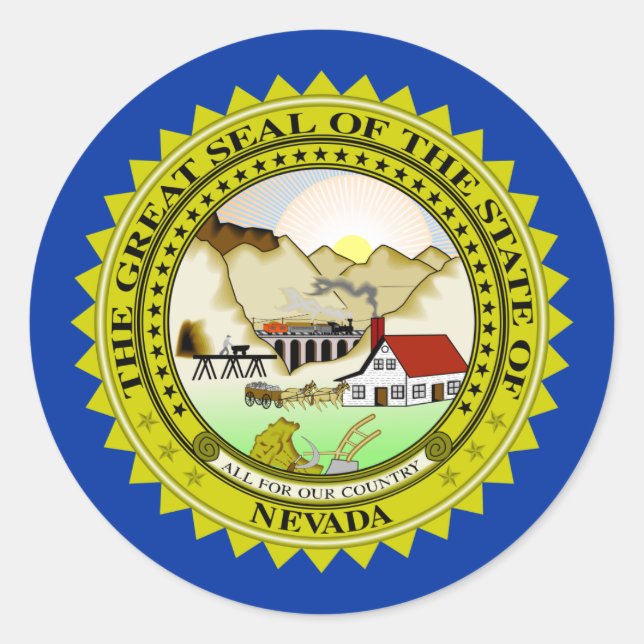 Sticker Rond Sceau du Nevadan, Sceau du Nevada (Devant)