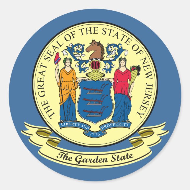 Sticker Rond Sceau du New Jersey (Devant)